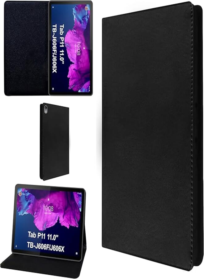 TGK Flip Case Cover for Lenovo Tab P11 11.0 inch TB-J606F J606X (Black)